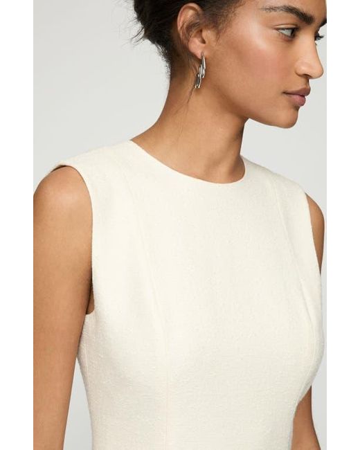 Lafayette 148 New York White Wool Blend Bouclé Fit & Flare Dress