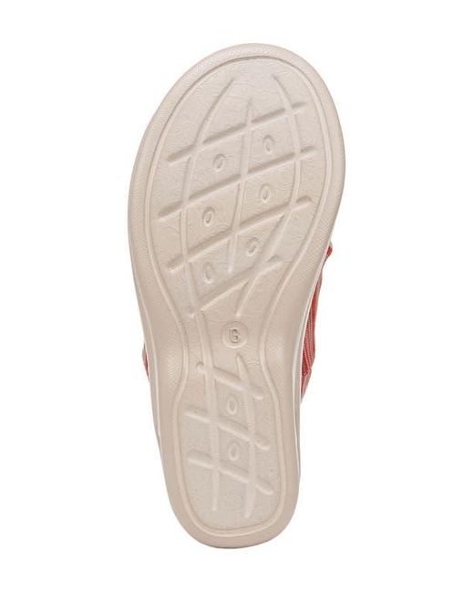 Bzees Red Smile 3 Open Toe Wedge Slide Sandal