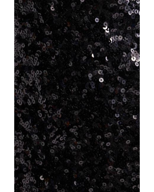 Eliza J Black Collared Long Sleeve Sequin Minidress