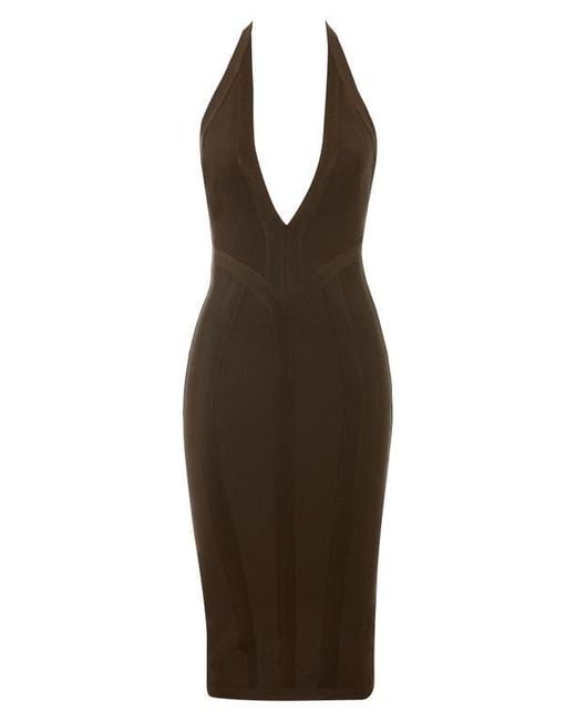 house of cb bandage dress brown The Birthday' Chocolat Midi Bandage Dress