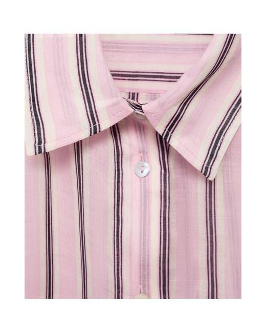 Mango Pink Stripe Button-Up Shirt