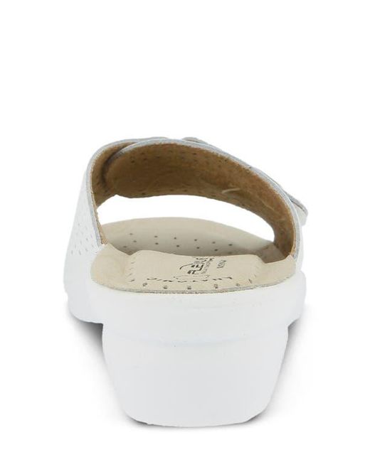 Flexus by Spring Step White Kea Slide Sandal