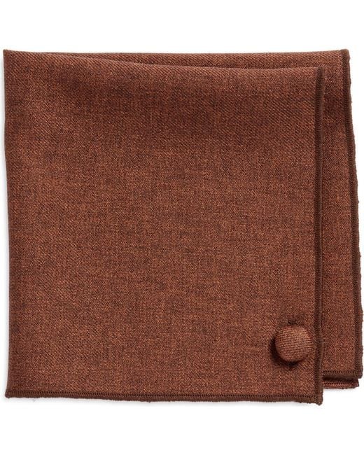 CLIFTON WILSON Brown Solid Wool Pocket Square At Nordstrom for men