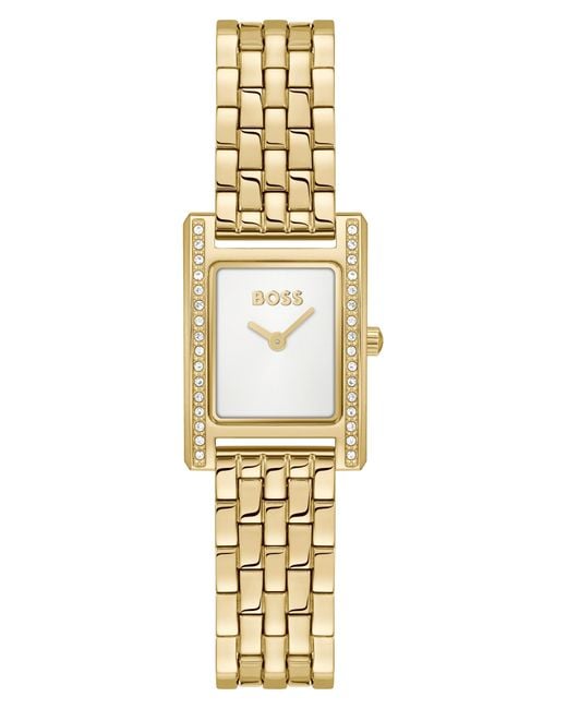 Boss Metallic Lucy Precious Rectangular Watch, 18.5Mm