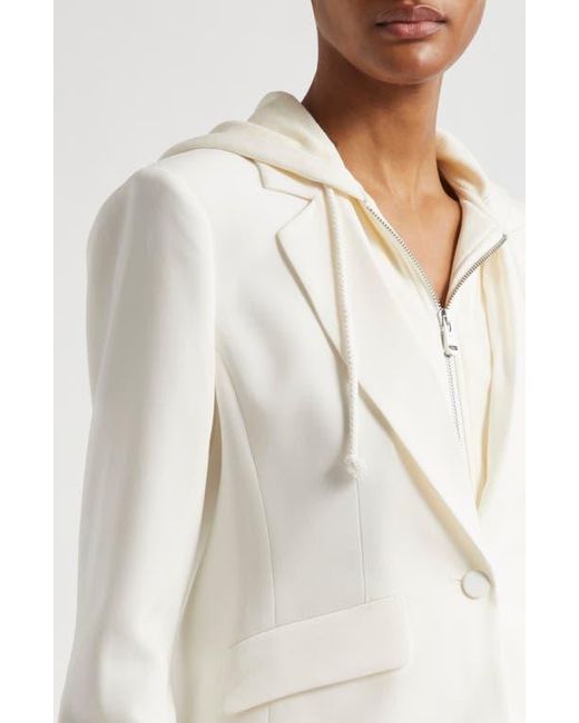 Cinq À Sept White Le Petite Khloe Zip-Up Hoodie Blazer