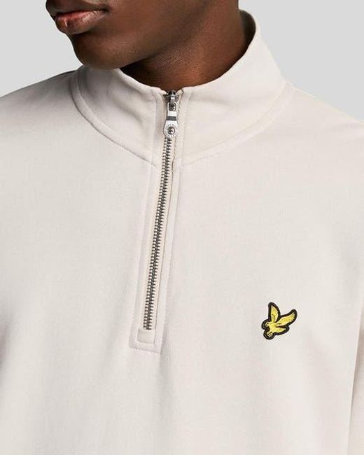 Lyle & Scott Natural Loopback Quarter Zip Sweat for men