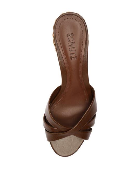 SCHUTZ SHOES Brown Keefa Slide Sandal