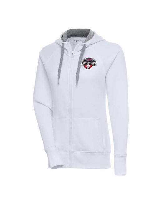 Antigua Blue Hickory Crawdads Victory Full-zip Hoodie At Nordstrom