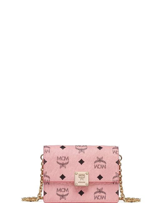 MCM Pink Aren Chain Wallet