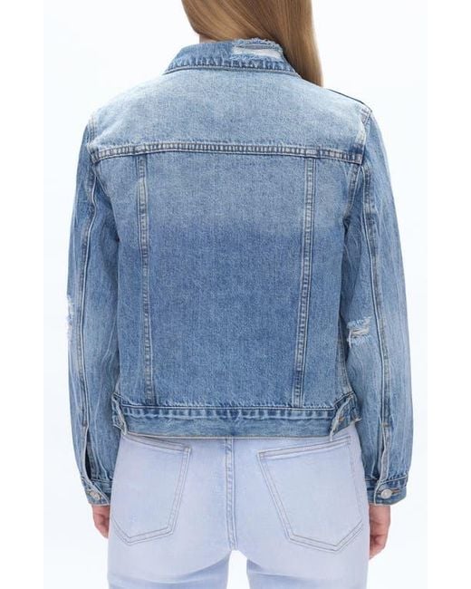Bayeas Blue Distressed Denim Jacket