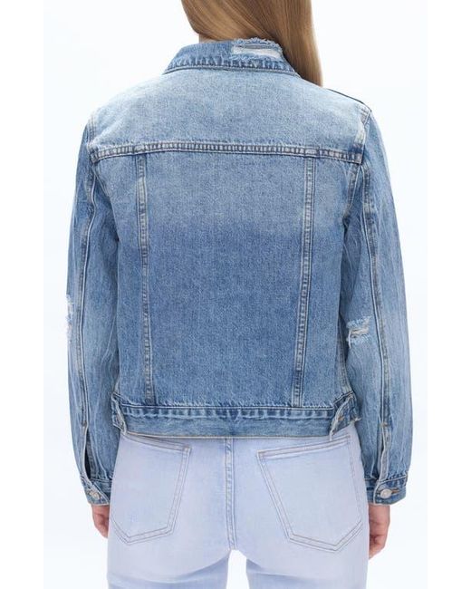 Bayeas Blue Distressed Denim Jacket