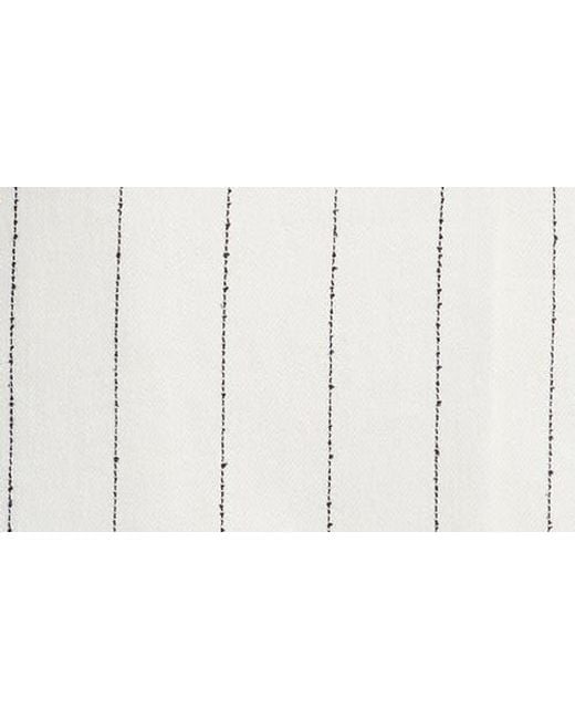 Boss White Drupe Pinstripe Linen Blend Dress