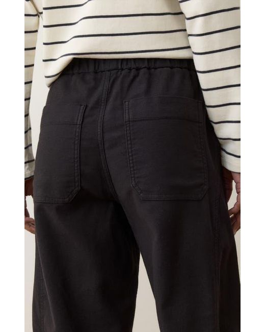 Marine Layer Black Jessie Pull-On Barrel Leg Twill Pants