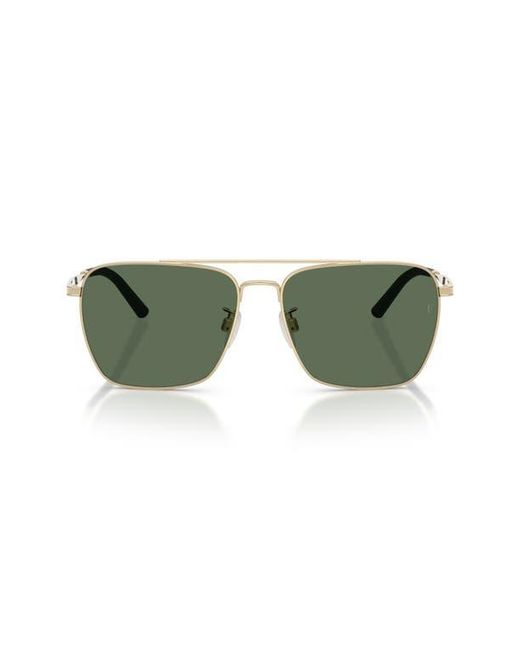 Oliver Peoples Men's Green X Roger Federer R-15 Polarized 56Mm Square Sunglasses