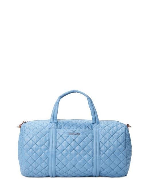 MZ Wallace Blue Morgan Quilted Nylon Duffle Bag
