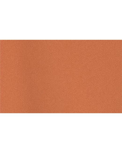Anne Klein Orange Pleated Split Neck Top