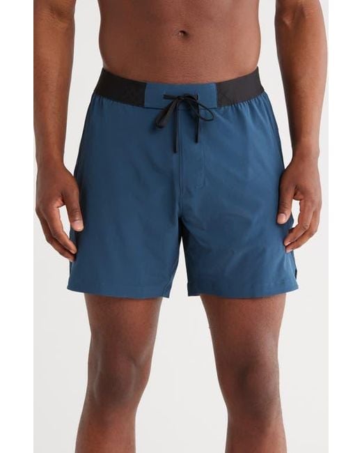 Rhone Blue 6-Inch Base Performance Training Shorts for men