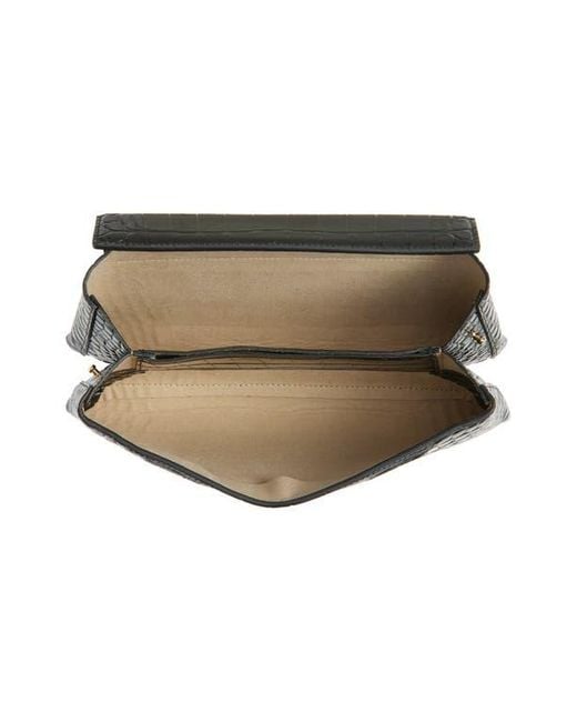 REE PROJECTS Black Elieze Croc Embossed Patent Leather Clutch