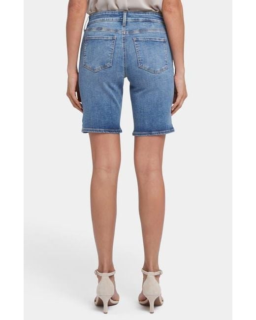 NYDJ Blue Ella Side Slit Denim Shorts