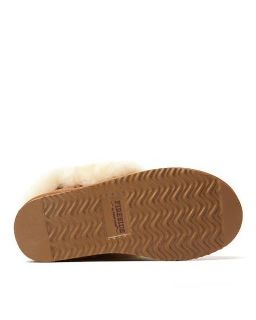 Dearfoams Brown Fireside Perth Genuine Shearling Foldover Boot