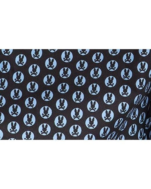 Psycho Bunny Blue Bendigo Print Swim Trunks for men