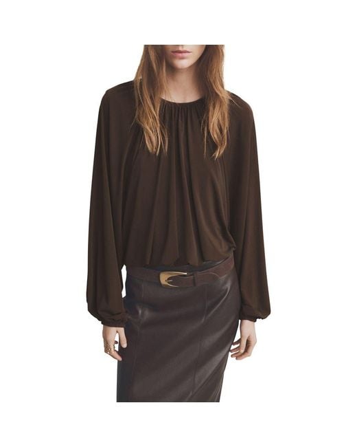 Mango Brown Gadea Knit Top