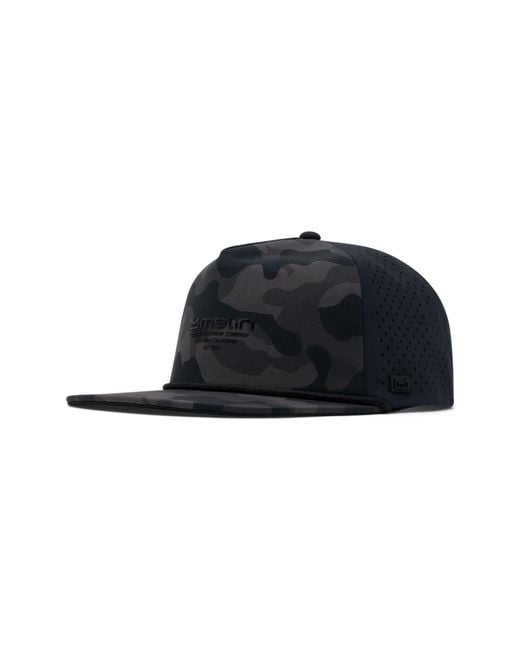 Melin Black Coronado Hydrolite Performance Snapback Hat for men
