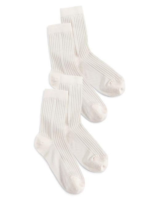 Stems White Silky Blend Assorted 2-pack Rib Crew Socks