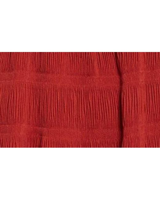 Rebecca Taylor Red Pleated Voile Dress