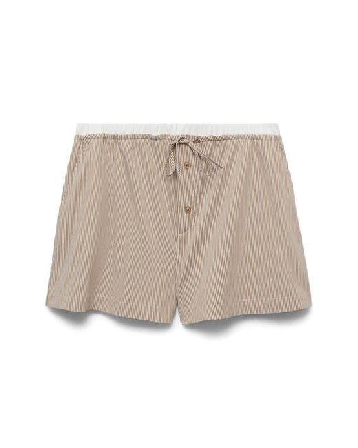 Mango Natural Stripe Pajama Shorts