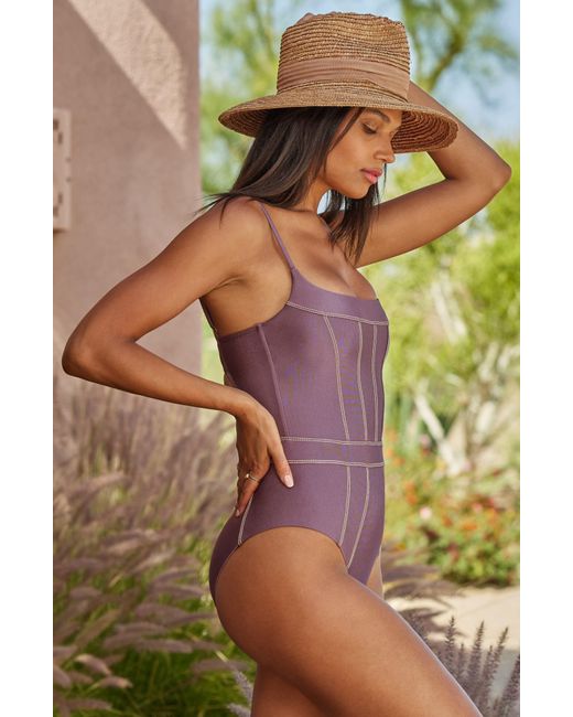 Becca Purple Color Sheen One-piece Swimsuit