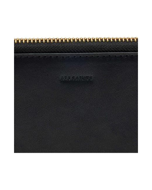 AllSaints Black Lena Zip Wallet