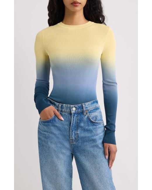 Solid & Striped Blue Dora Ombr Knit Top