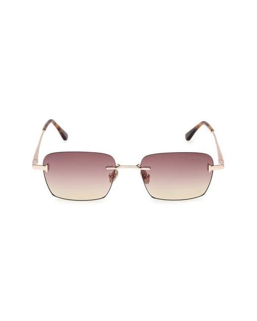 Tom Ford Pink Jake 54Mm Gradient Rectangular Sunglasses