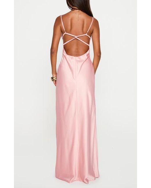 Princess Polly Pink Ravia Satin Maxi Slipdress