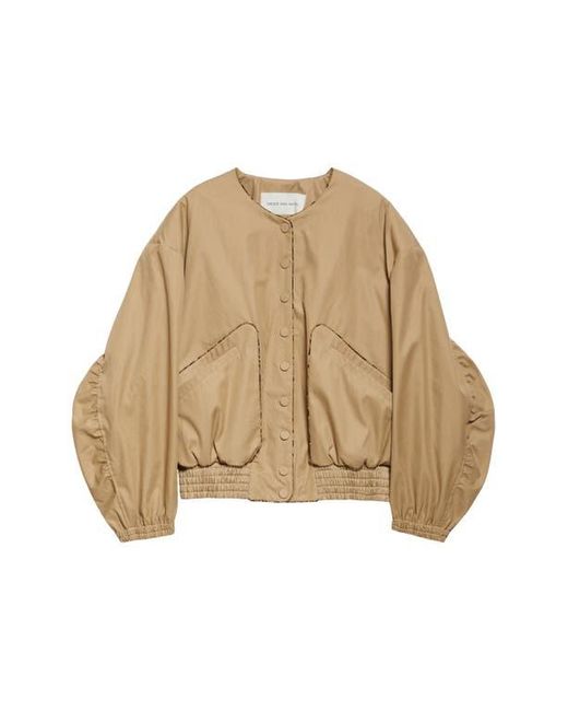 Dries Van Noten Natural Contrast Trim Cotton Blouson Jacket