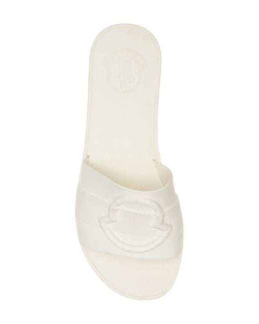 Moncler White Mon Slide Sandal