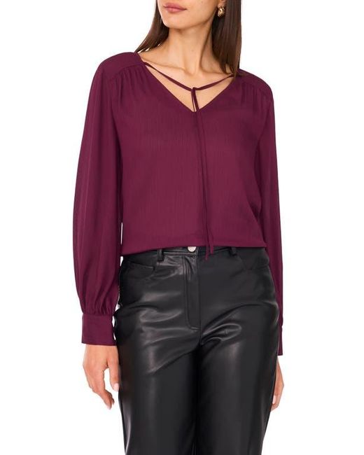 Vince Camuto Red Split Neck Satin Top