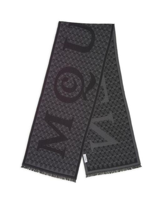 Alexander McQueen Gray Multilogo Wool Scarf for men