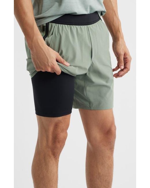 TEN THOUSAND Green Interval Lined Training Shorts for men