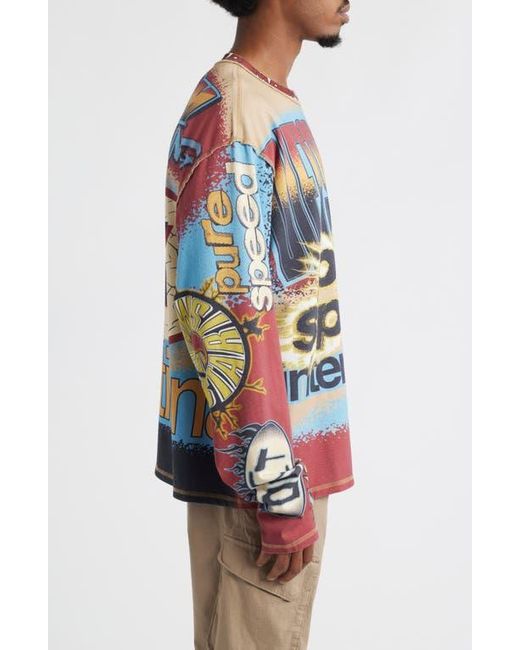 DIET STARTS MONDAY Multicolor Mx Racing Long Sleeve Cotton Graphic Print T-Shirt for men