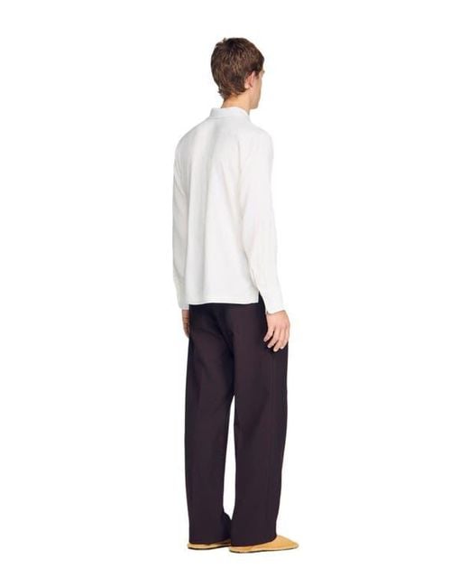 Sandro White Tunic-Effect Shirt for men