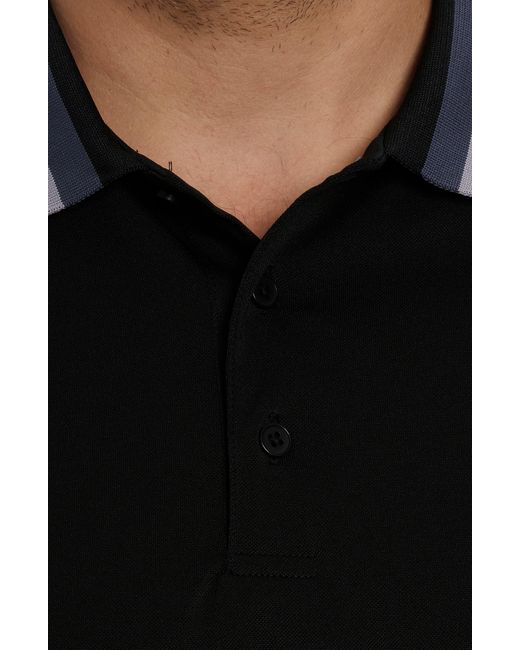 Robert Graham Black Monkey Business Embroidered Cotton Polo for men