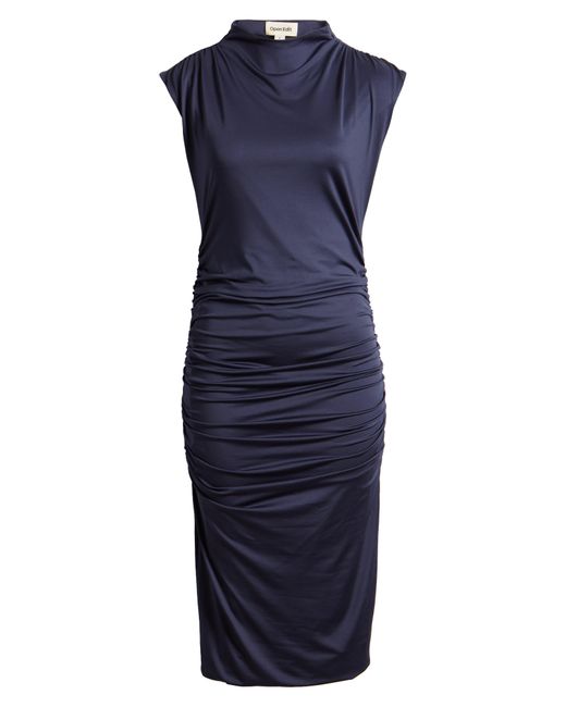 Open Edit Ruched Body-con Midi Dress in Blue | Lyst