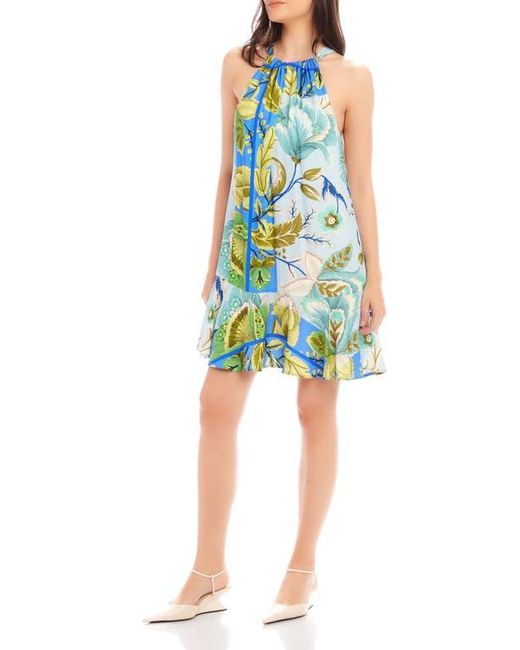 Fifteen Twenty Blue Brenda Print Ruffle Hem Shift Dress
