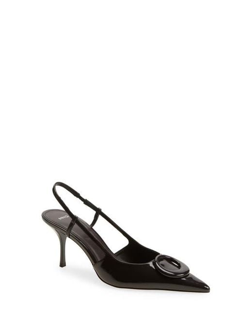 Mango Black Slingback Pointed Toe Pump