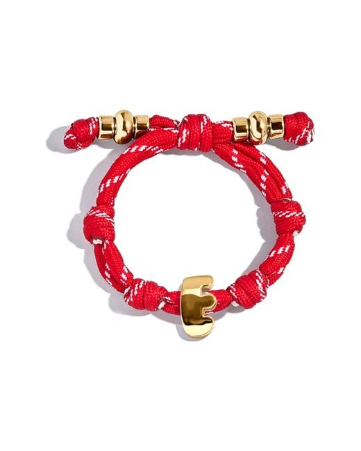 BaubleBar Red Knotty Initial Bracelet