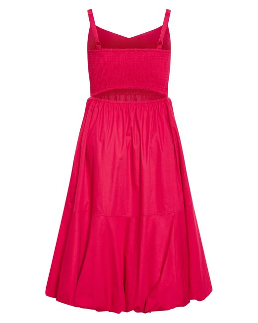City Chic Pink Eliza Bubble Hem Cotton Maxi Dress