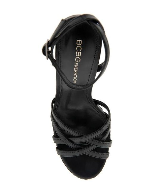 BCBGMAXAZRIA Black Orisa Ankle Strap Platform Sandal