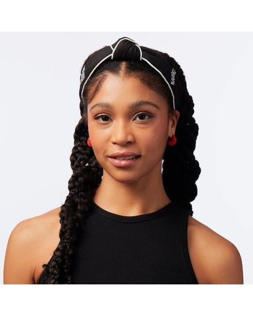 Lele Sadoughi Black Nba Brooklyn Nets Embroidered Headband